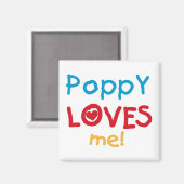 Aimant Poppy aime moi t-shirts et cadeaux (Recto/Verso)