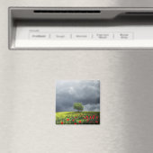 Aimant Poppy Field et ciel nuageux (In Situ (Lave-vaisselle))