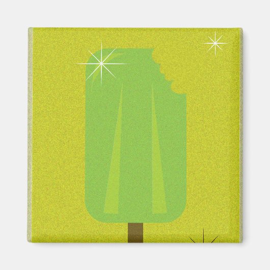 Aimant Popsicle vert rétro (Devant)
