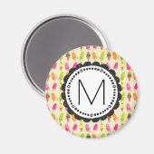 Aimant Popsicles et crème glacée Monogramme personnalisé (Recto/Verso)