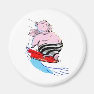 Aimant porc surfant