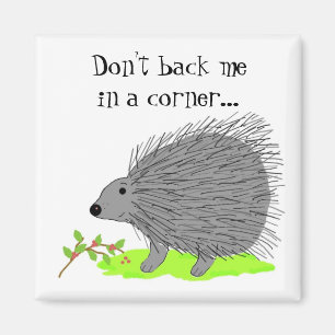 Aimant Porcupine en dessin animé avec un commentaire