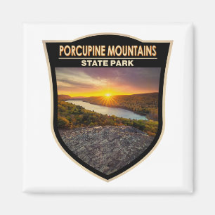 Aimant Porcupine Mountains State Park Michigan Watercolor