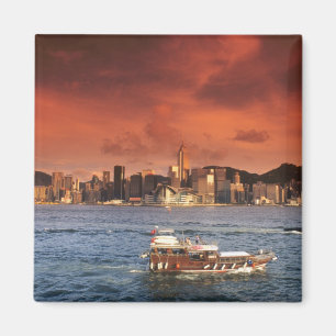 Aimant Port de Hong Kong au coucher du soleil