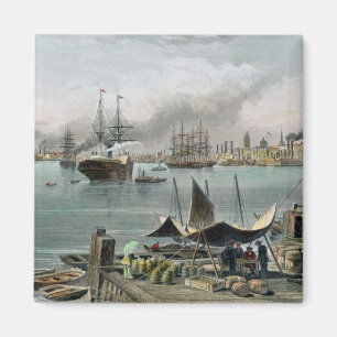Aimant Port de la Nouvelle-Orléans, gravé par D.G.