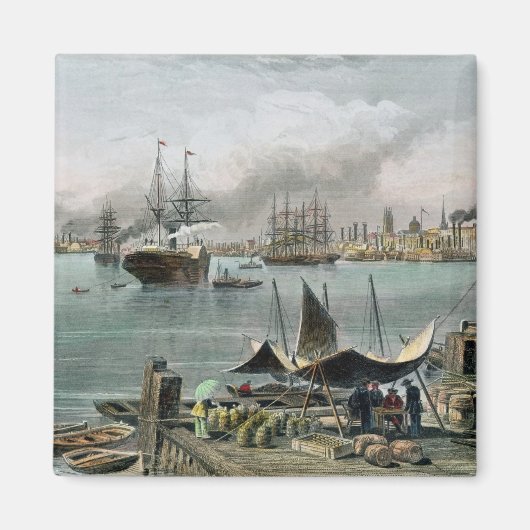 Aimant Port de la Nouvelle-Orléans, gravé par D.G. Thomps (Devant)