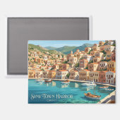 Aimant Port de Symi Town Grèce (Recto/Verso)
