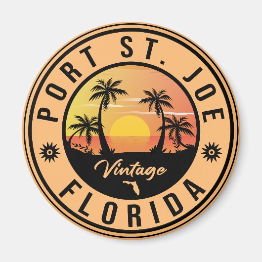 Aimant Port St Joe Floride Retro Sunset Souvenir (Devant)