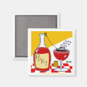 Aimant Port Vin Dégustation Favoriser Cartoon Drôle (Recto/Verso)