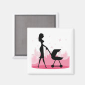 Aimant Porte-bébé à la mode pour maman poussant (Recto/Verso)