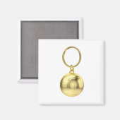 Aimant Porte - clé d'or avec volley-ball (Recto/Verso)