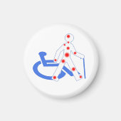 Aimant Porte-clés Badge Rond 7,6 Cm Handicap invisible /  (Devant)