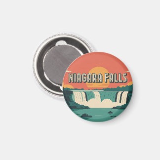 Aimant Porte-clés coucher de soleil rétro sur les chutes 