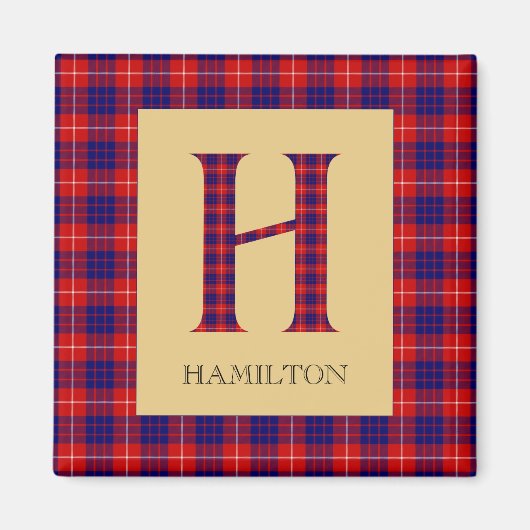 Aimant Porte-clés monogramme H tartan Hamilton (Devant)