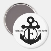 Aimant Porte de croisière d'Ancre initiale Couple E perso (Recto/Verso)