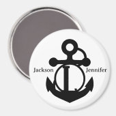 Aimant Porte de croisière d'Ancre initiale Couple L perso (Recto/Verso)