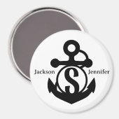 Aimant Porte de croisière d'Ancre initiale Couple's Custo (Recto/Verso)
