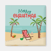 Aimant Porte de croisière de Noël de plage (Devant)