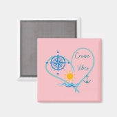Aimant Porte de vibes de croisière rose (Recto/Verso)