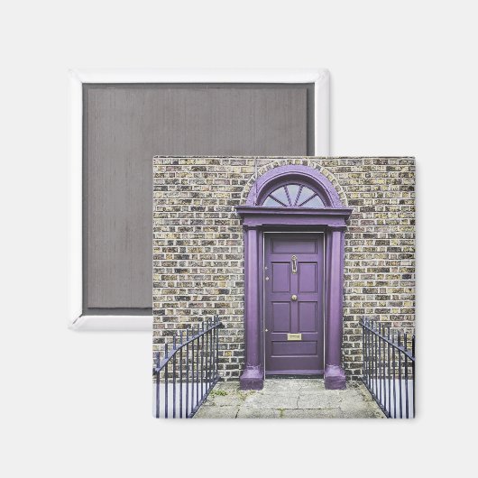 Aimant Porte géorgienne violette de Dublin (Recto/Verso)