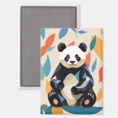 Aimant Porte-panda coloré Feuilles Abstraits (Recto/Verso)