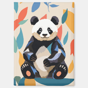 Aimant Porte-panda coloré Feuilles Abstraits