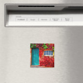 Aimant Porte Turquoise pittoresque avec feuilles d'automn (In Situ (Lave-vaisselle))