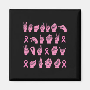 Aimant Porter du rose pour ma tante Langue des signes Can