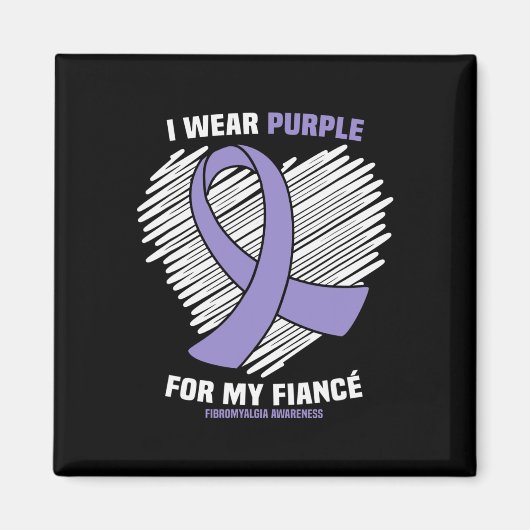Aimant Porter le violet pour ma fiance Fibromyalgie Sensi (Devant)