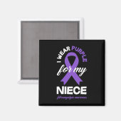 Aimant Porter le violet pour ma nièce Fibromyalgie Sensib (Recto/Verso)