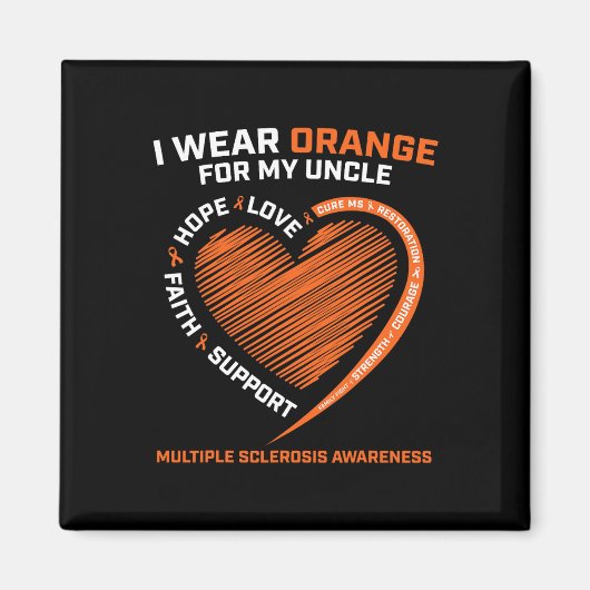 Aimant Porter Orange Pour Mon Oncle Ms Multiple Sclerosis (Devant)