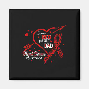 Aimant Porter Rouge pour mon père Maladie cardiaque Rouge