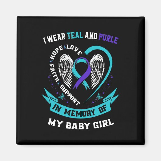 Aimant Porter Turquoise Et Violet Bébé Prévention du suic (Devant)