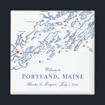 Aimant Portland Maine Carte Élégant Mariage Faveur<br><div class="desc">Commande rapide et facile ! Ces magnets Portland, Maine map sont parfaits pour accueillir vos invités hors de la ville avec des faveurs de sacs de bienvenue, ou les customiser pour votre mariage. Parfait pour les mariages à Brick South ou Portland Ocean Gateway. Déplacez le coeur en cliquant sur "Editer...</div>