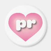 Aimant Porto Rico Pink Fade Heart - J'aime PR (Devant)