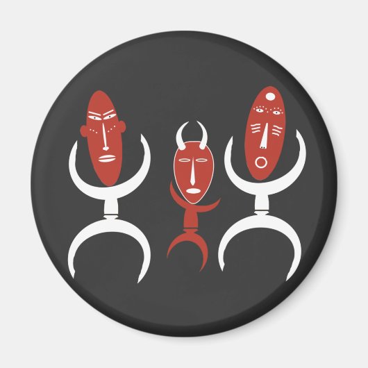 Aimant portrait abstrait africain (Devant)