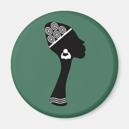 Aimant portrait abstrait afro-américain (Devant)