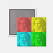 Aimant Portrait Beethoven En Carré (Recto/Verso)