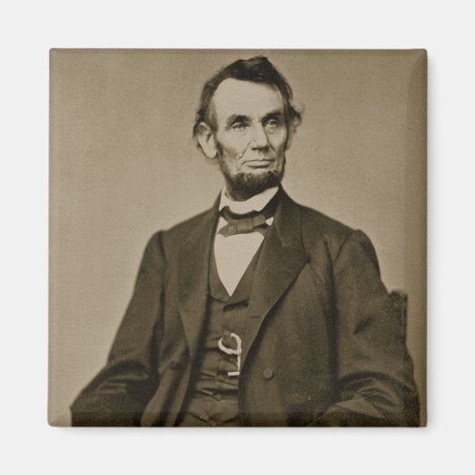 Aimant Portrait d'Abraham Lincoln (1809-65) (photo b/w) (Devant)