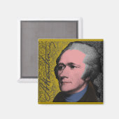 Aimant Portrait d'Alexander Hamilton en Pop Art (Recto/Verso)