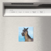 Aimant Portrait d'art humoristique de cheval souriant (In Situ (Lave-vaisselle))