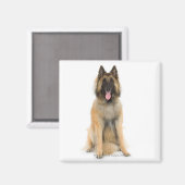 Aimant Portrait de Belgian shepherd dog (Recto/Verso)