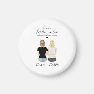 Aimant Portrait de belle-mère sur toile, Cadeau pour bell