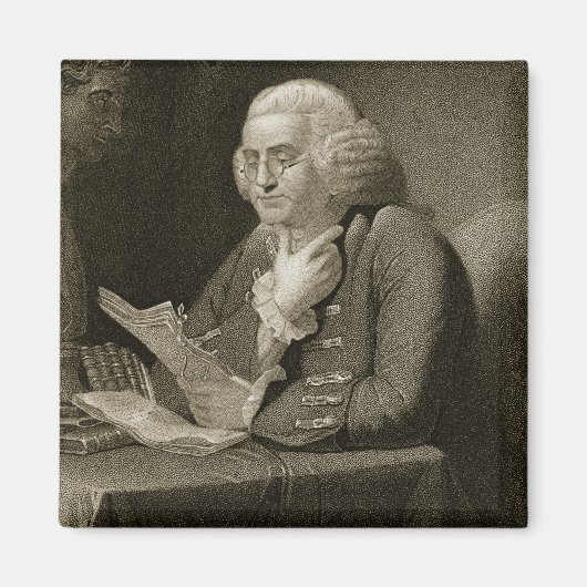 Aimant Portrait de Benjamin Franklin, gravé par Thomas (Devant)