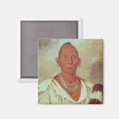 Aimant Portrait de Black Hawk, chef indien (Recto/Verso)