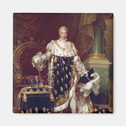 Aimant Portrait de Charles X dans Robes de couronnement, (Devant)