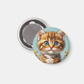 Aimant Portrait de chaton mignon (Recto/Verso)