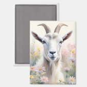 Aimant Portrait de chèvre de champ pastel doux (Recto/Verso)