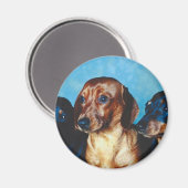 Aimant Portrait de chien (Recto/Verso)