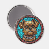 Aimant Portrait de chien mignon (Recto/Verso)